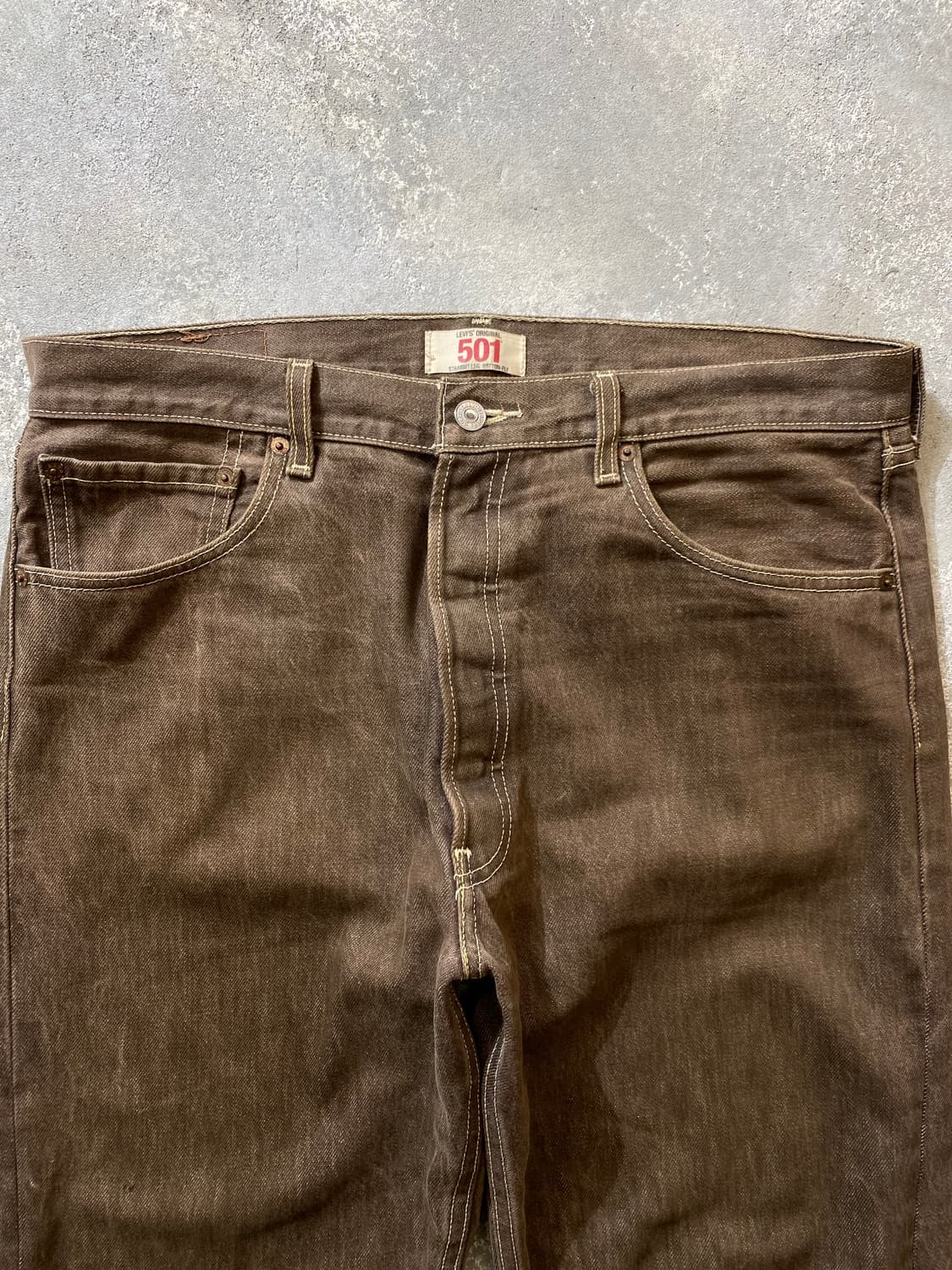 [36] 00s Levi's 501 리바이스 브라운 워시드 데님팬츠 상품이미지5