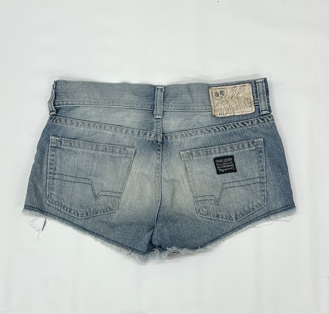 something x EDWIN  숏데님 팬츠 데코라 괴짜 y2k 워싱 상품이미지4
