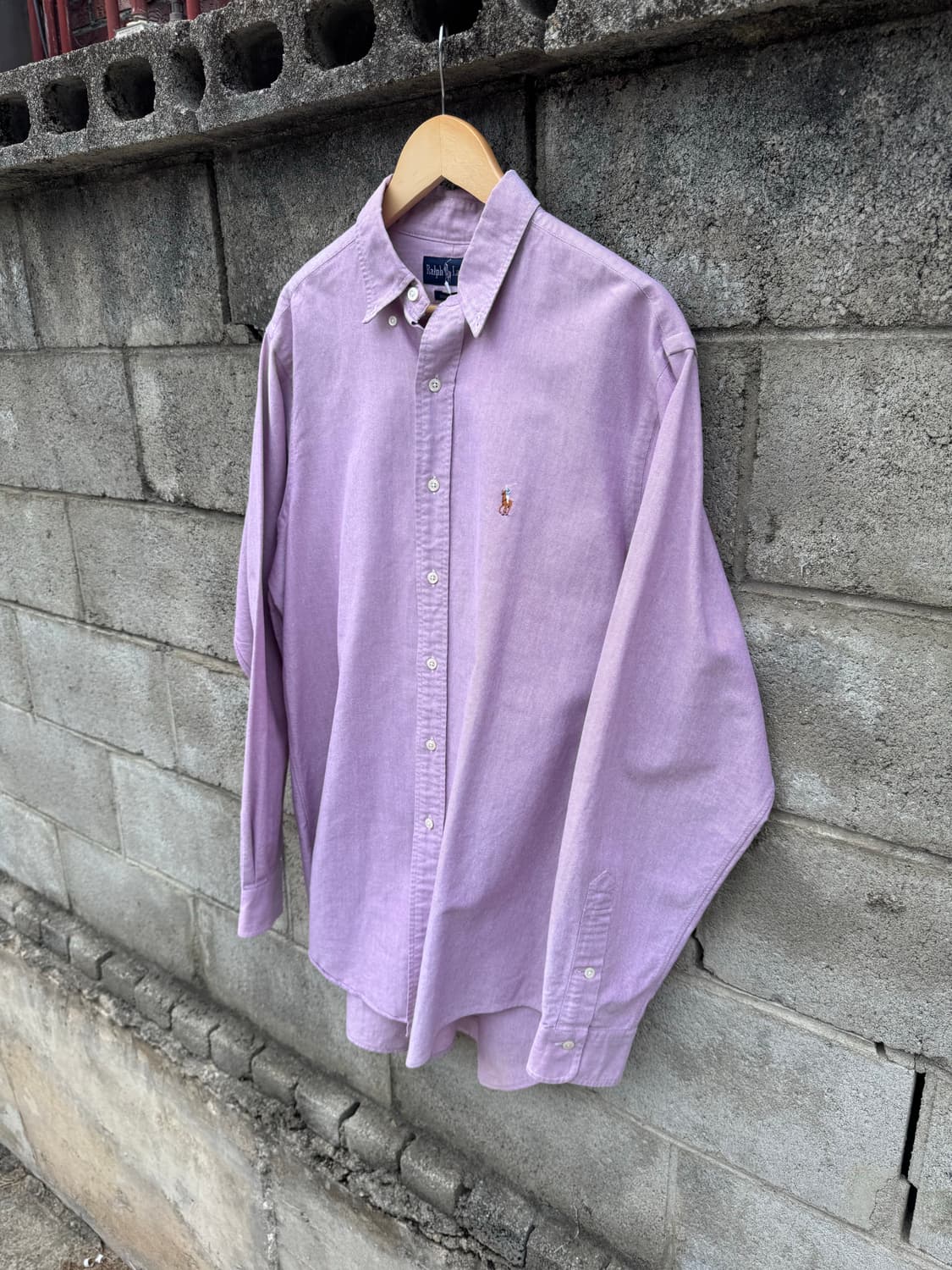 90s 폴로 랄프로렌 빈티지 옥스포드 셔츠 퍼플 상품이미지3