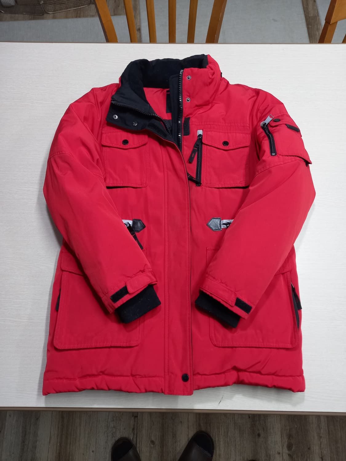 M90 EVISU 덕다운 하프패딩 레드 M-988 상품이미지3