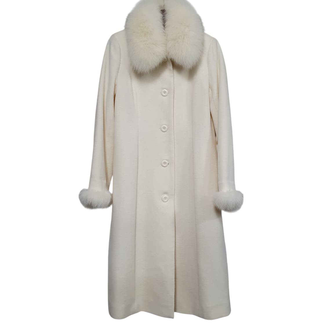 빈티지 아이보리 폭스퍼 앙고라 롱 코트 히메갸루 로걀 핀터깔 상품이미지3