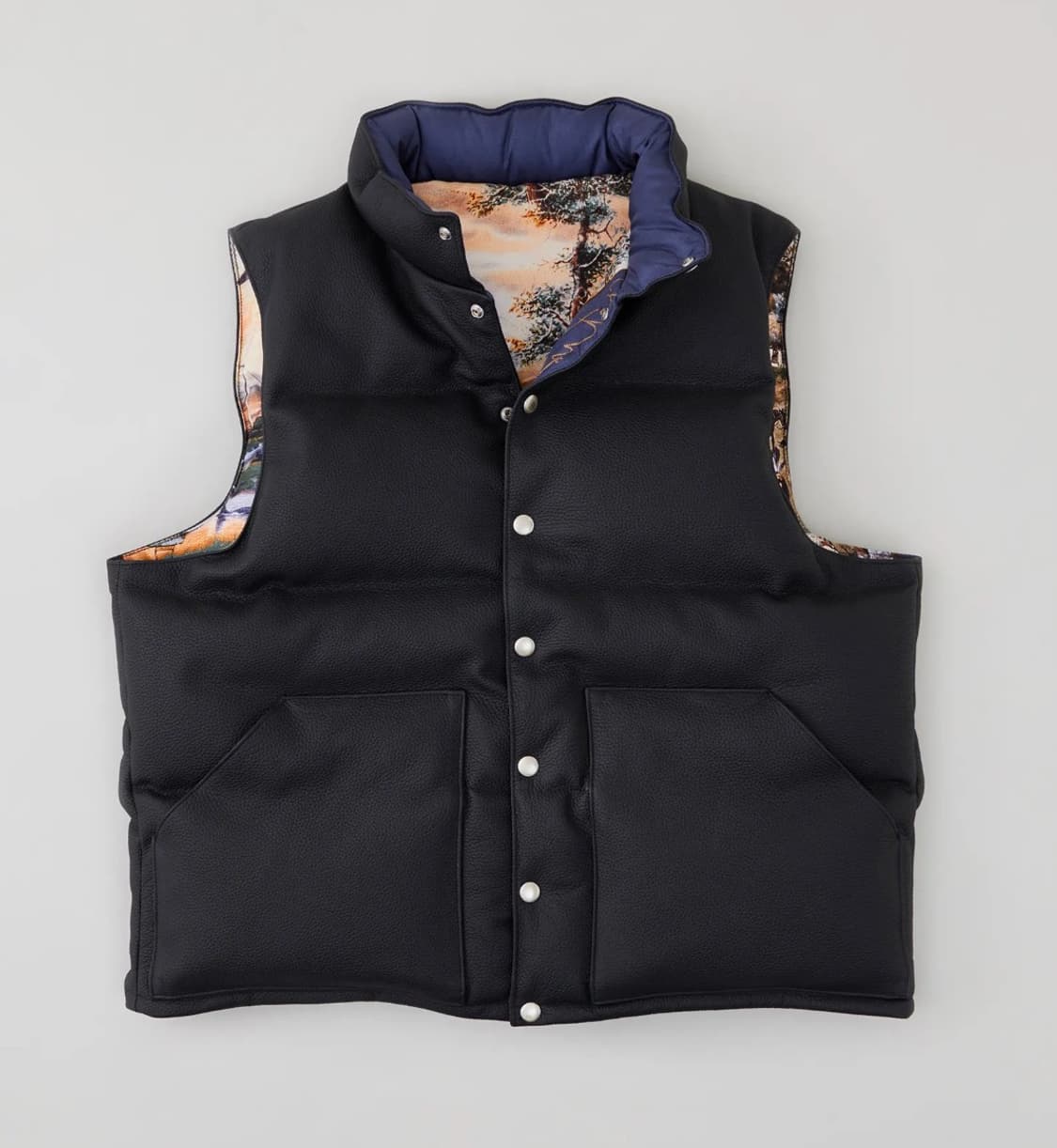 NICENESS GASTON 피나클 레더 리버시블 다운 베스트 L 상품이미지1