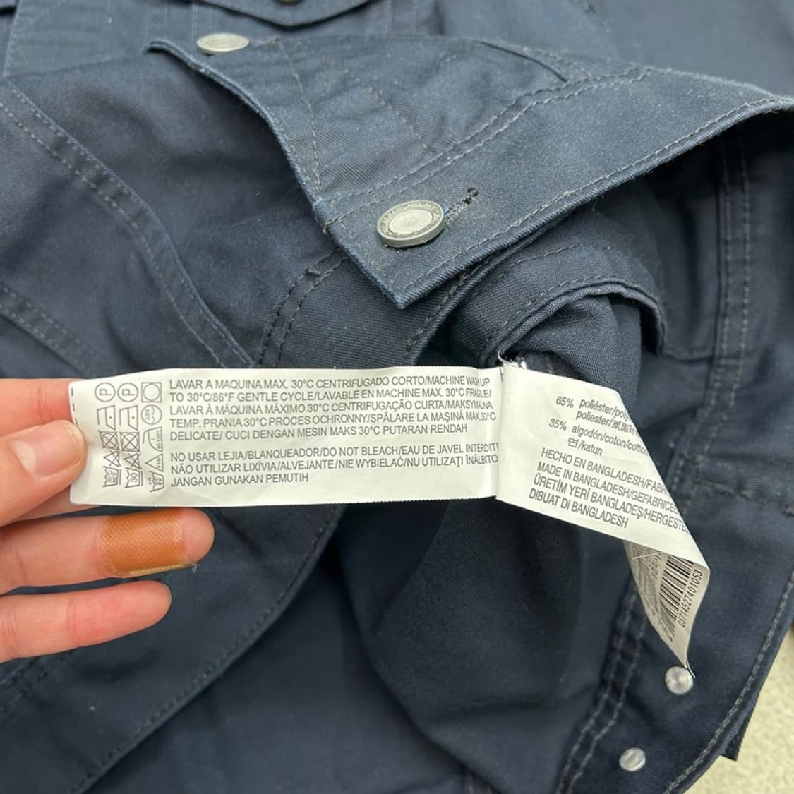 풀앤베어 데님 트리커 재킷 네이비 OS 상품이미지5