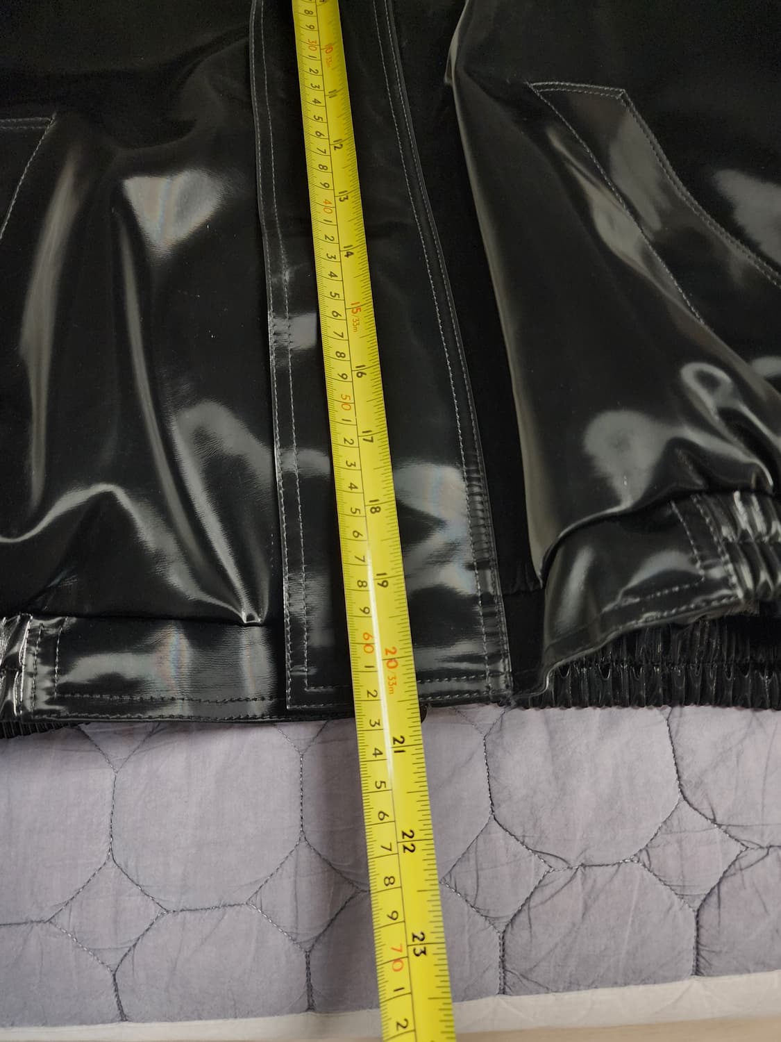 브이투 글로시 비건 레더 점퍼 블랙 M 상품이미지7