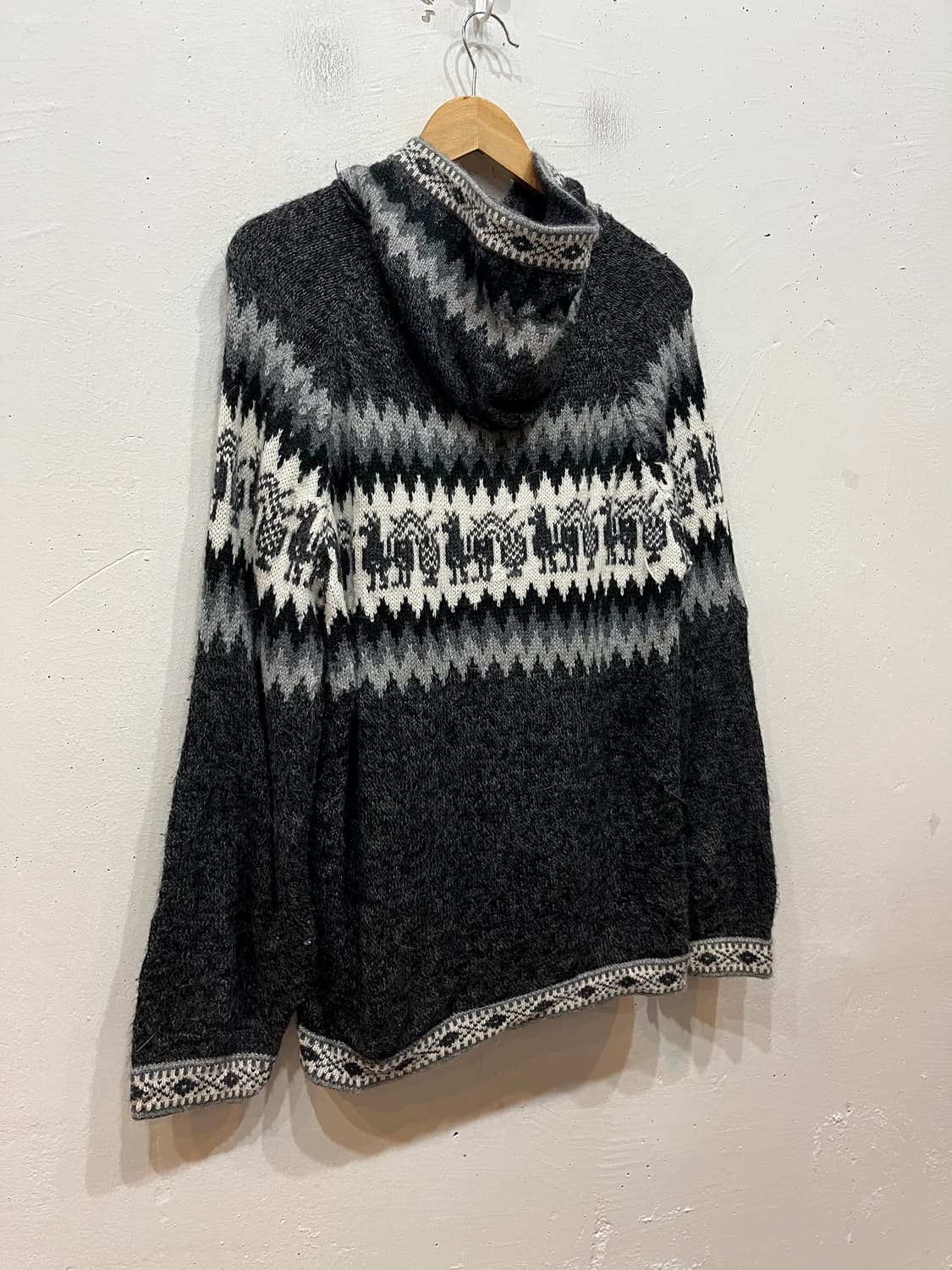 Made in PERU 핸드메이드 노르딕 니트집업 후디  상품이미지3