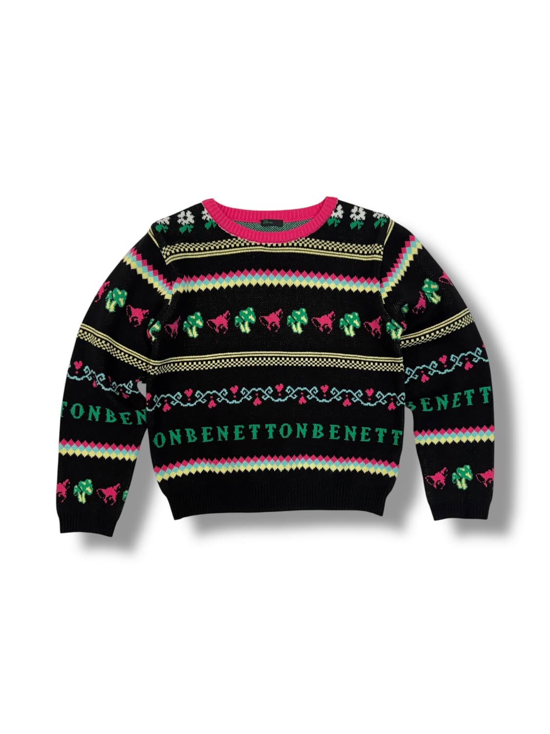 베네통 우먼스 빈티지 패턴 니트 (S)   상품이미지1