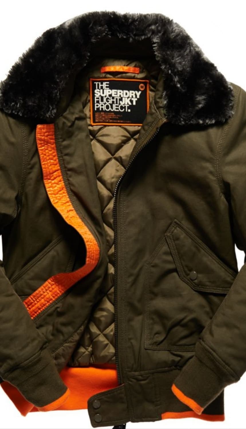 슈퍼드라이 퍼 카키색 cwu45p 봄버 자켓(xl) 상품이미지8