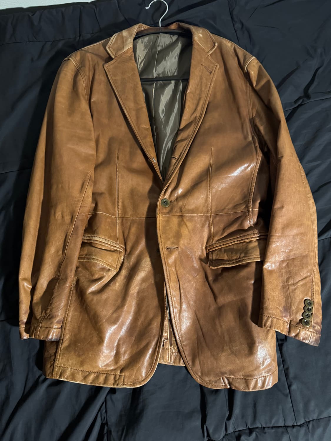 일본 빈티지 소가죽 블레이저 상품이미지3