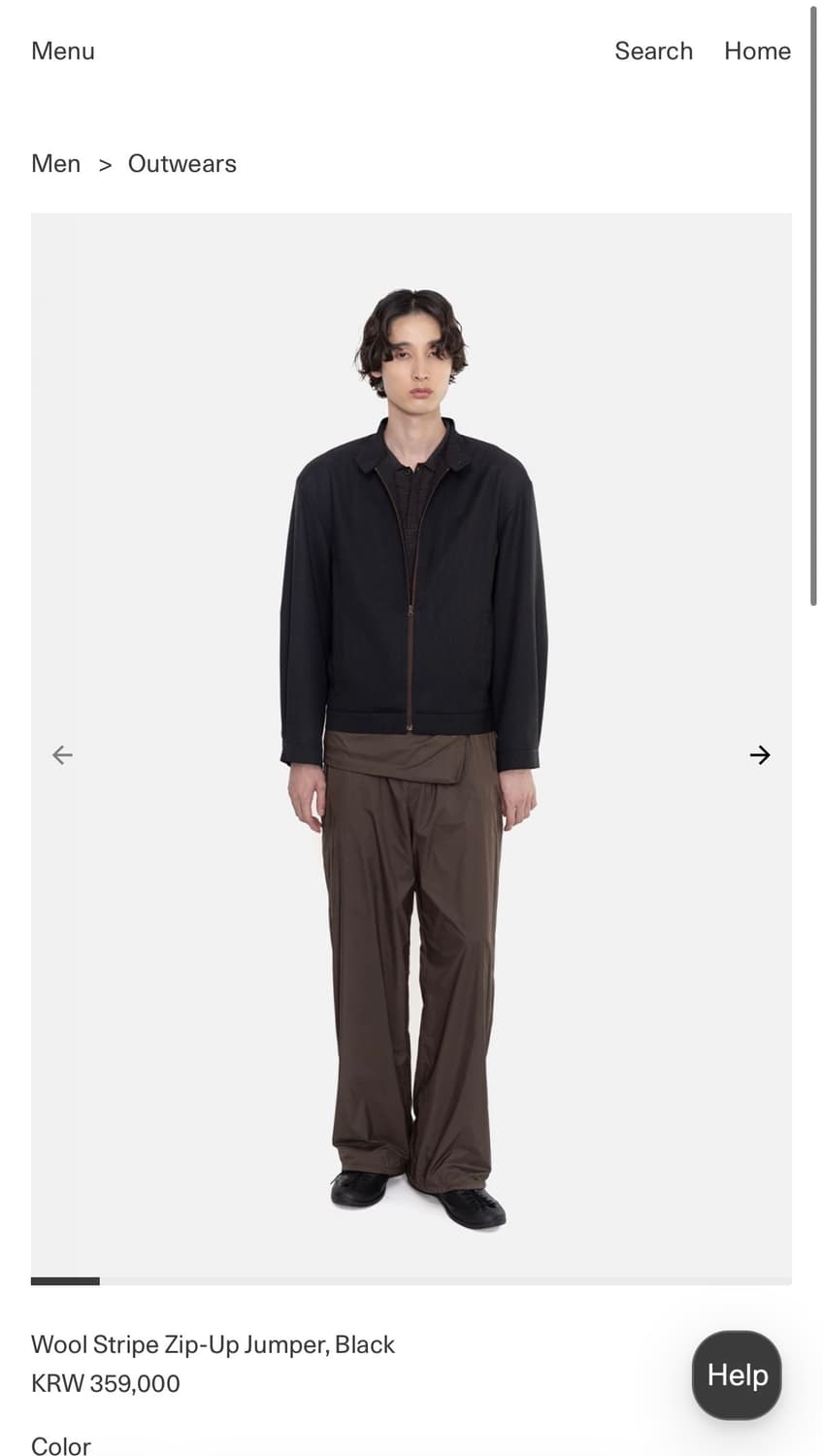 [L]  AMOMENTO Wool Stripe Zip-Up Jumper 상품이미지1