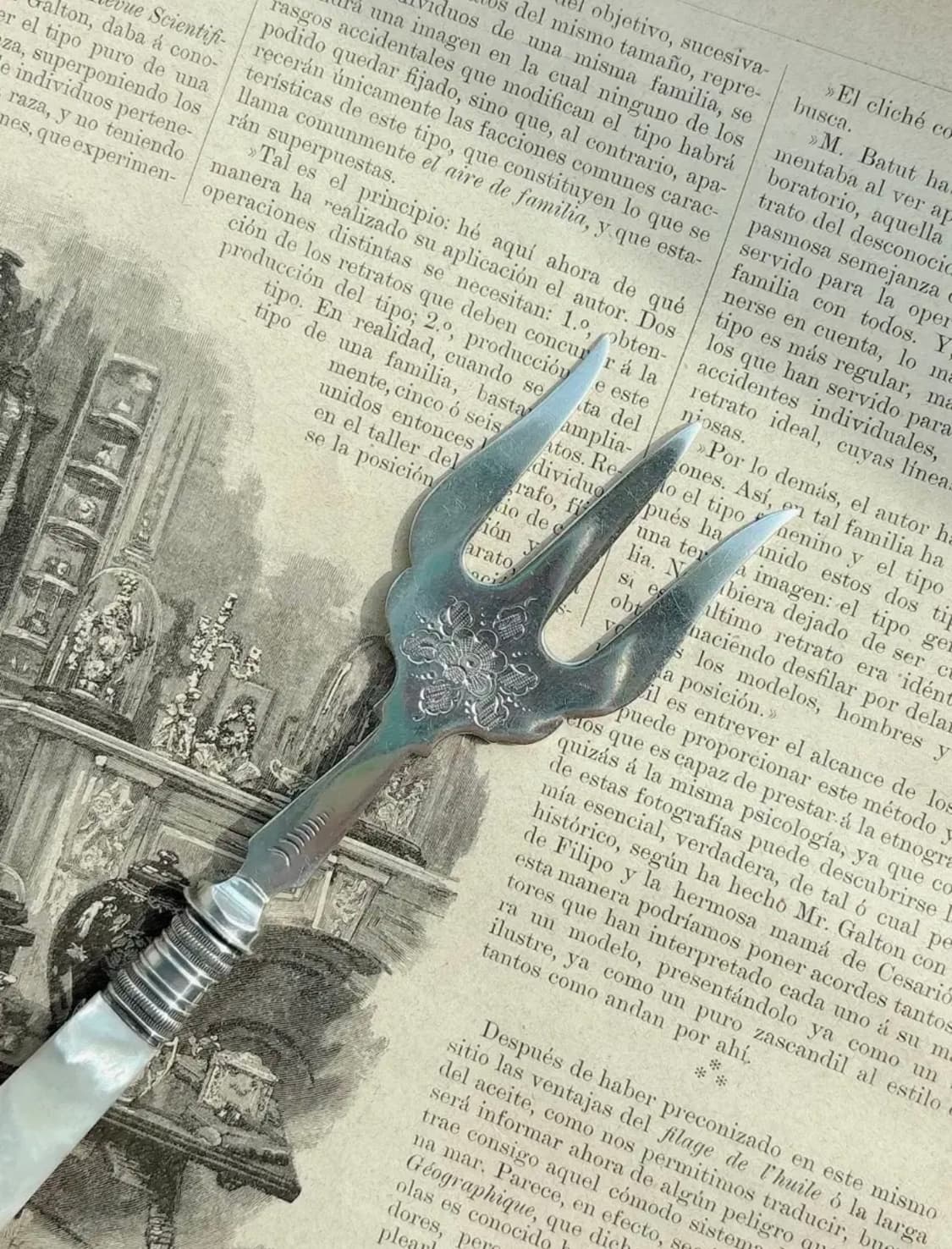 영국 앤틱 실버플레이트 브레드 홀딩포크 상품이미지2