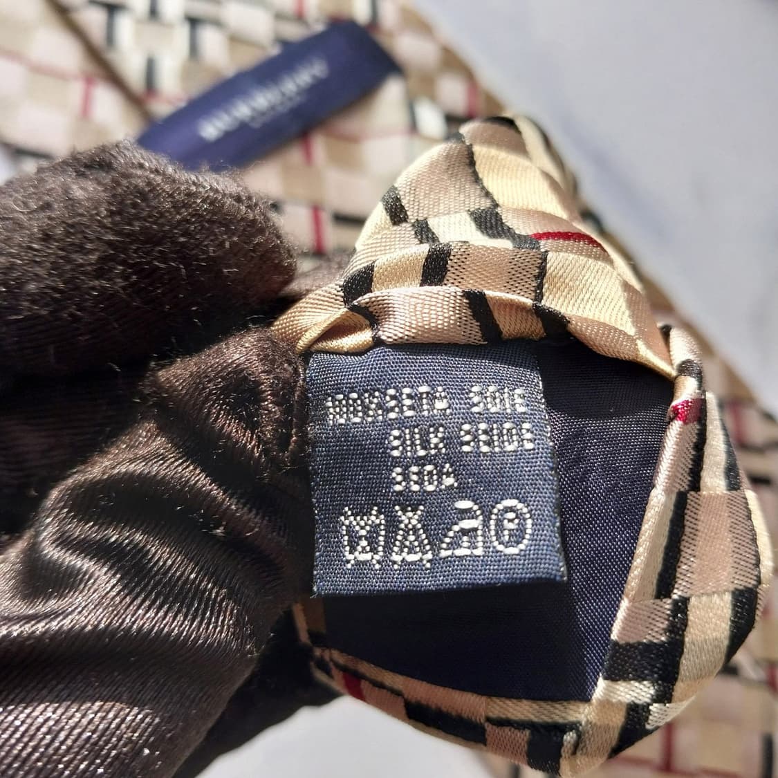 버버리 실크 브라운 체크 패턴 넥타이 9.6cm A+~A등급 K1891
 상품이미지9