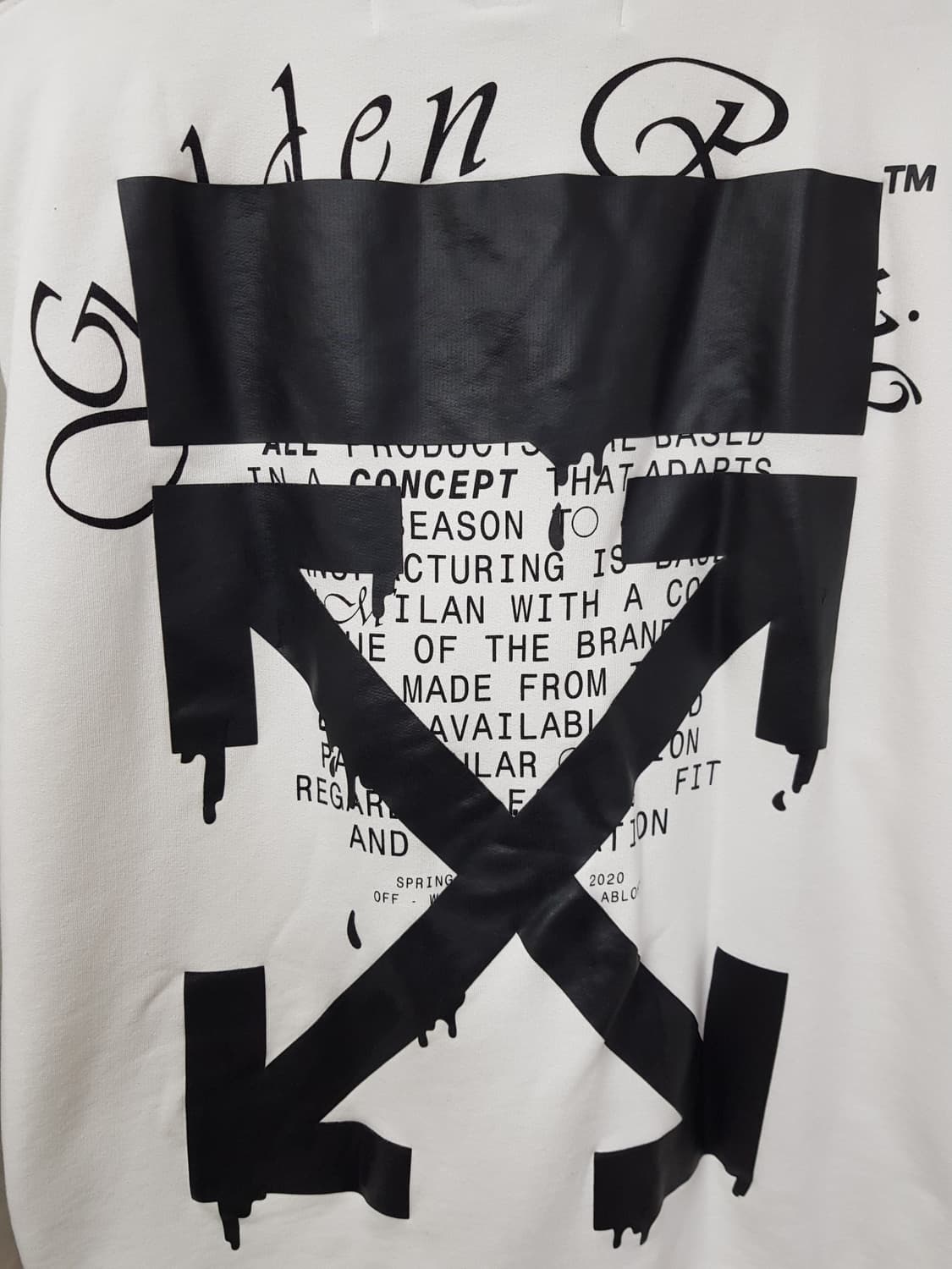 [L/100~105] 오프화이트 애로우 기모맨투맨 화이트 상품이미지9