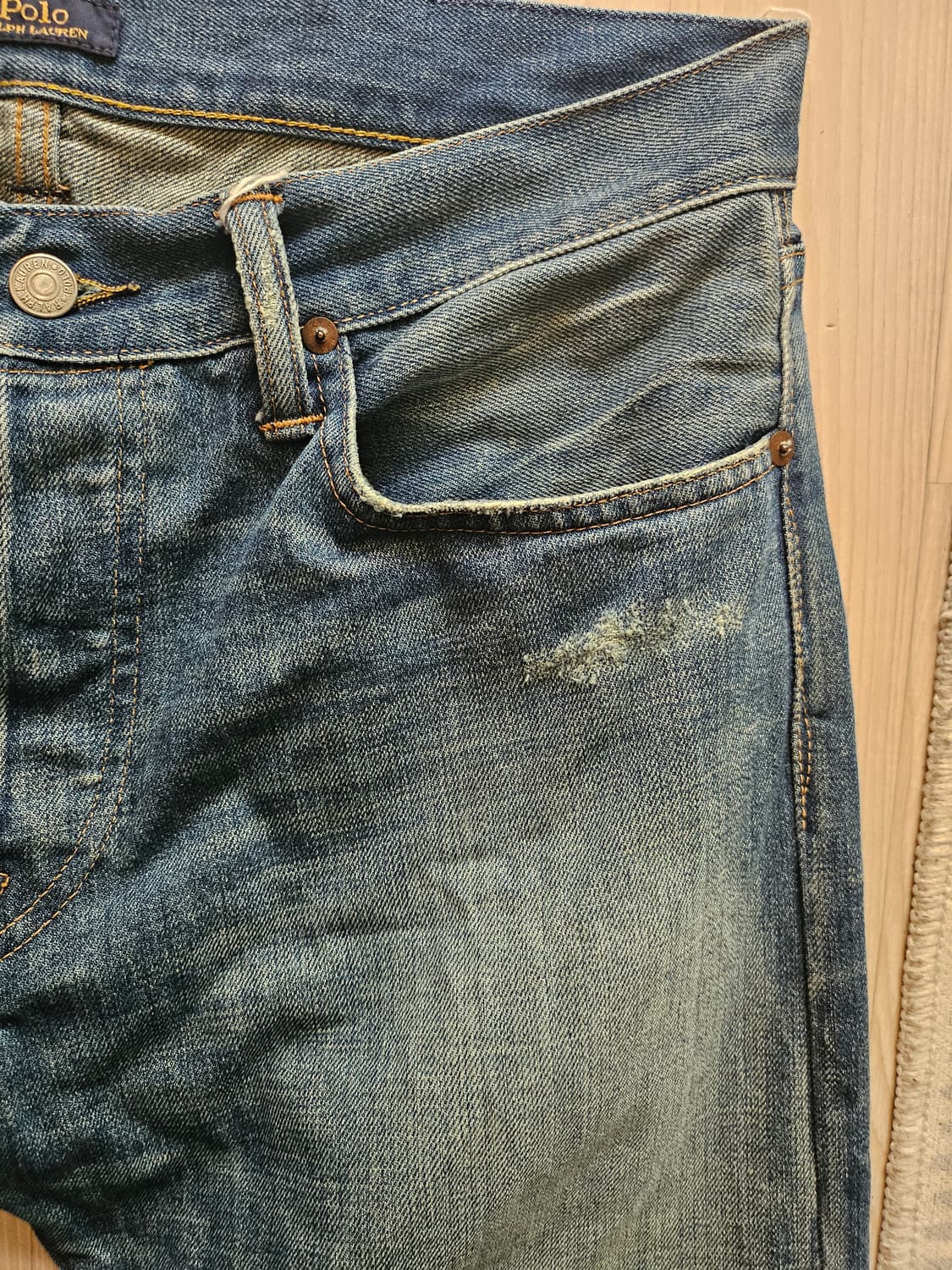 폴로 랄프로렌 워싱 데님 셀비지 청바지 32 상품이미지2