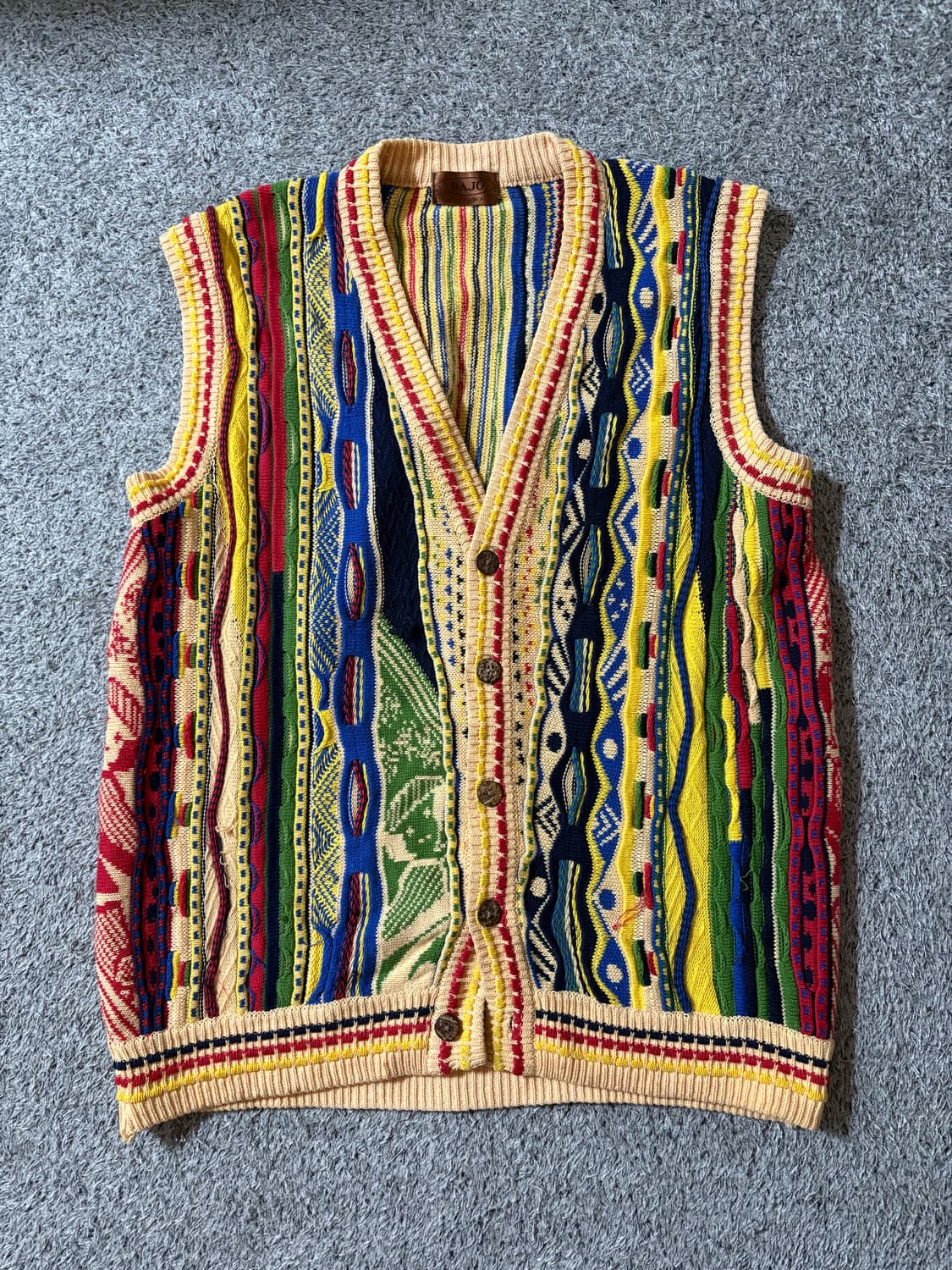 패턴 니트 베스트/쿠지 스타일/레트로 니트 상품이미지1