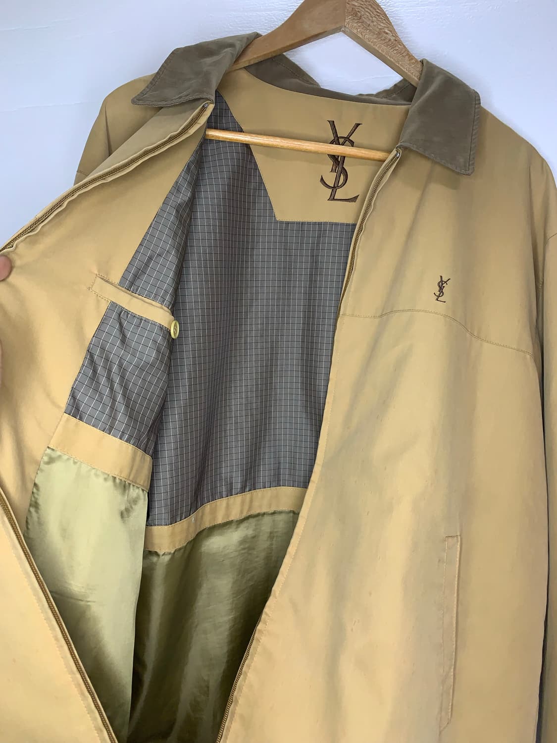 입생로랑 YSL 브라운넥 카멜 블루종 자켓 L 상품이미지4
