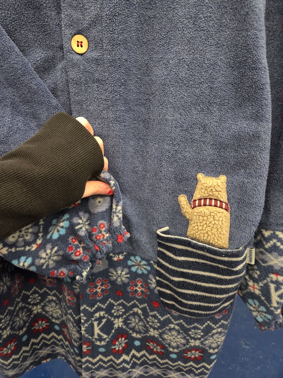 Japanese vtg hippie 플리스 가디건 상품이미지8