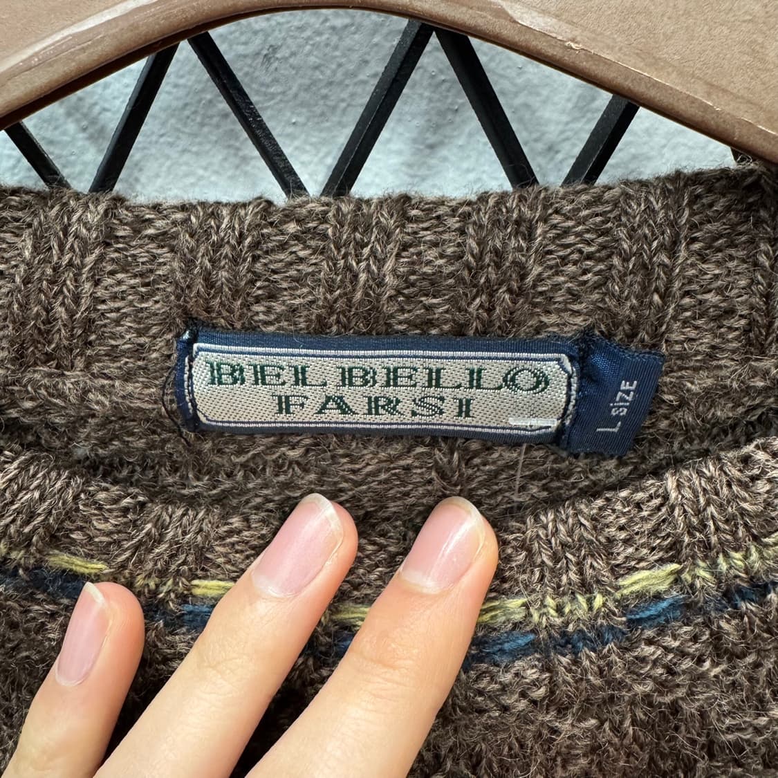 ITA VTG 노르딕 패턴 울 니트 스웨터 루즈핏 브라운 상품이미지5