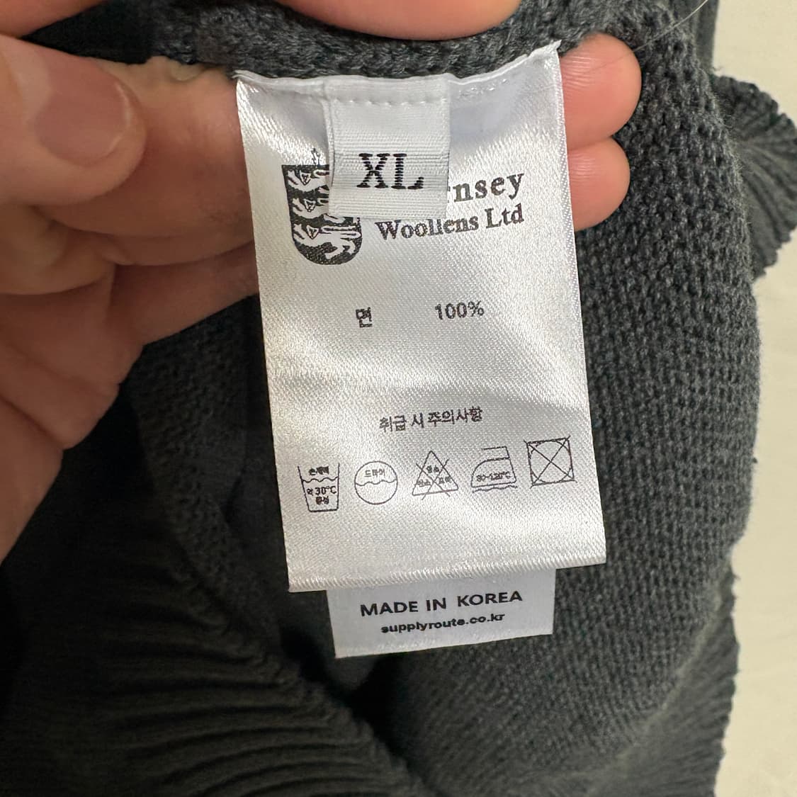 건지울른스 피셔맨 크루넥 니트 / 차콜, XL 상품이미지8