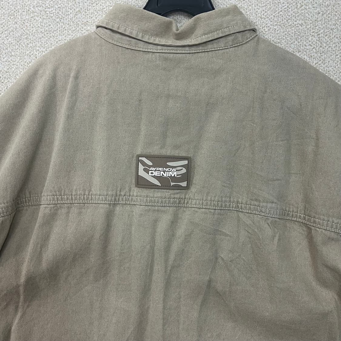(XL) AApe 에이프 로고 아플리케 데님 셔츠 상품이미지7
