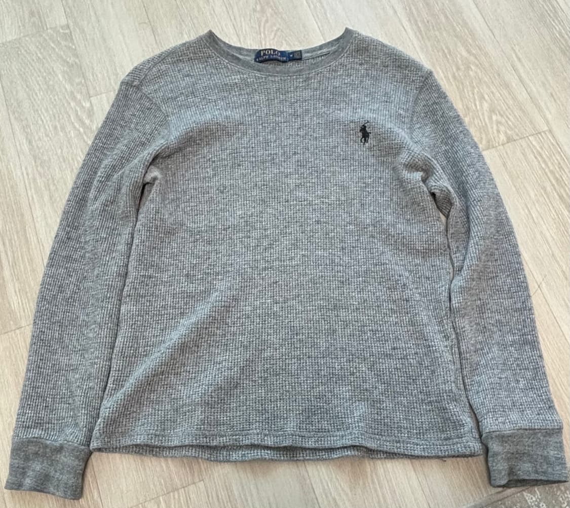 폴로 회색 와플 롱슬리브 상품이미지2