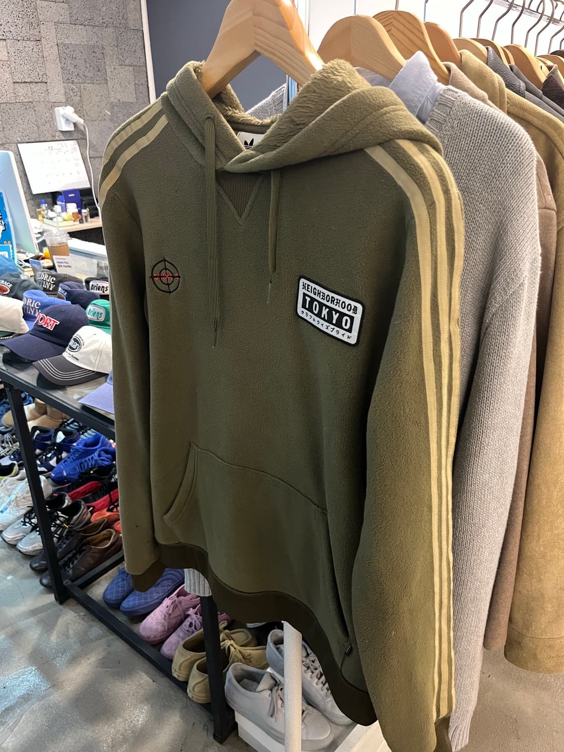 네이버후드x아디다스 후리스 후드티 상품이미지7