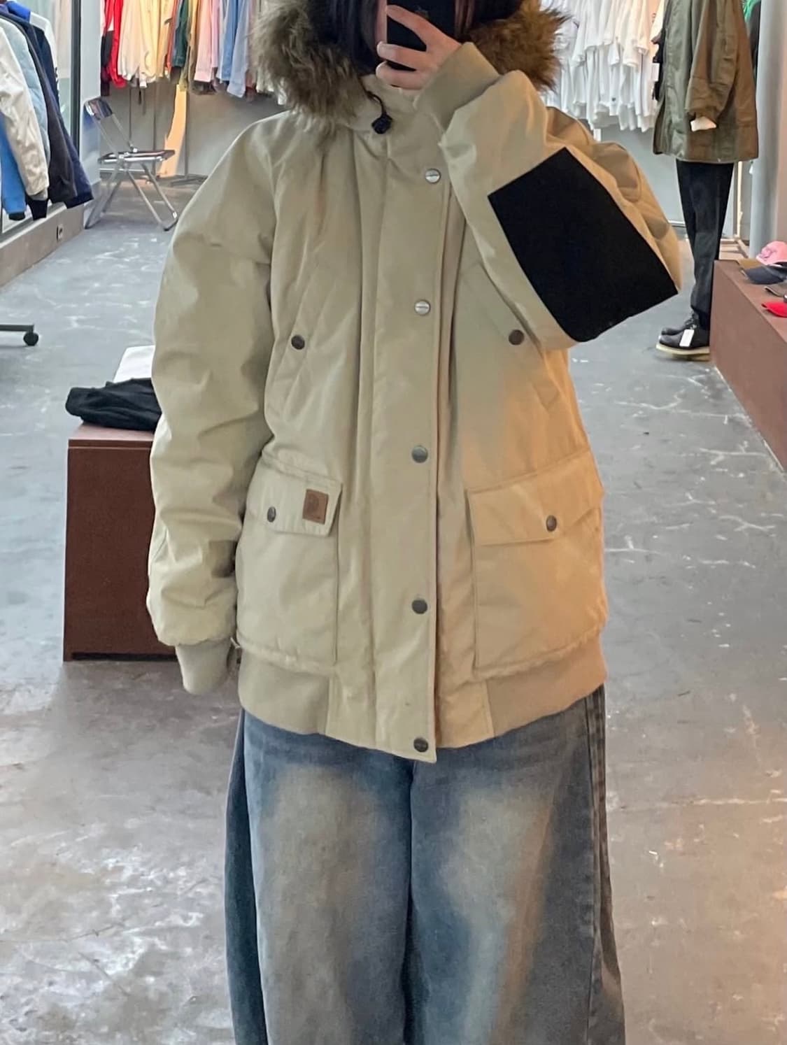 칼하트 WIP 퍼 후드 트래퍼 파카 H1615 상품이미지1