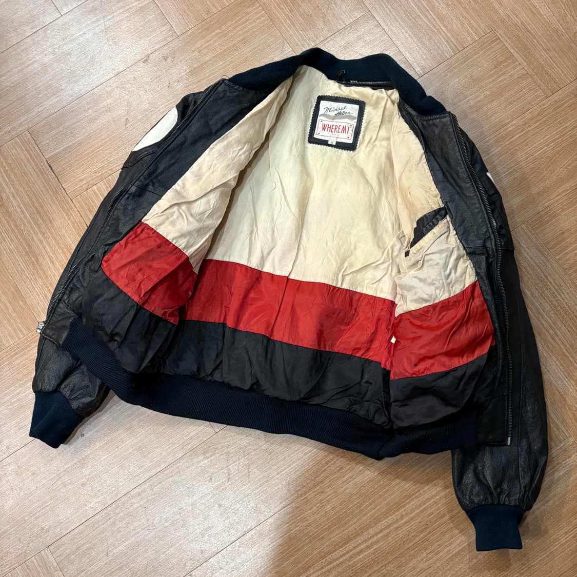 마이클호반 블랙 카우 레더 봄버 자켓 상품이미지8