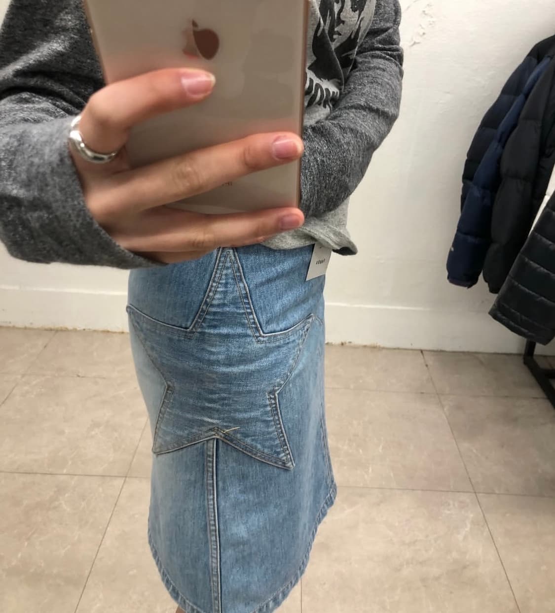 히스테릭 글래머 스타 데님 스커트 미디 스커트 상품이미지2