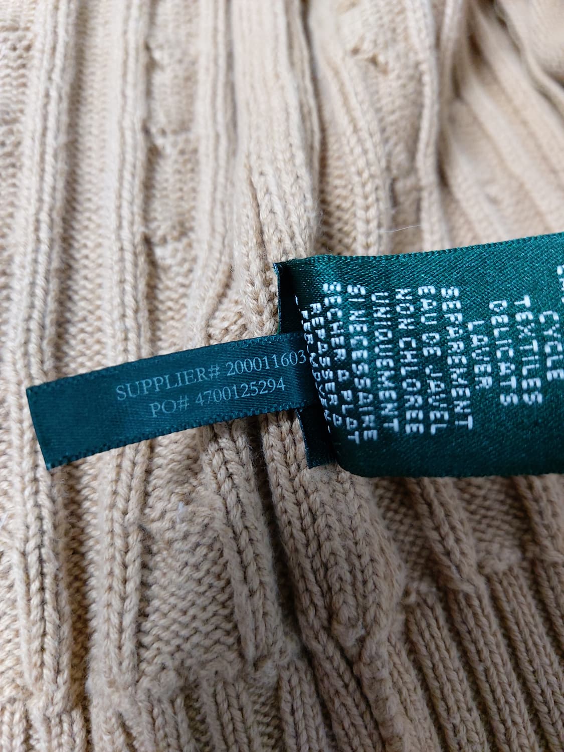 로렌 랄프로렌 케이블(꽈배기) 니트 집업 자켓(L) 상품이미지8