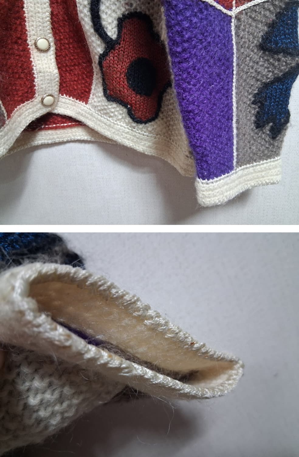 일본빈티지 Anpulr super 입체뜨게 크로셰 폼폼 뜨게울니트가디건  상품이미지5