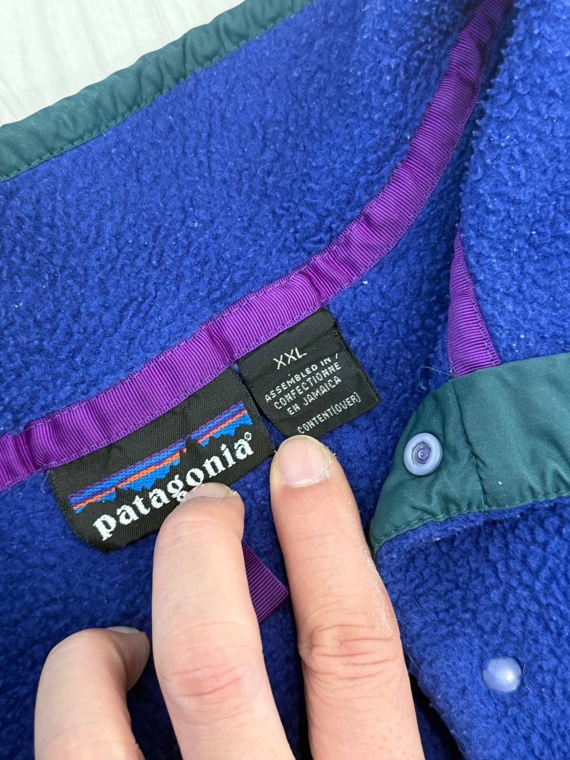 파타고니아 90s 신칠라 풀오버 XXL 퍼플 블루 상품이미지2