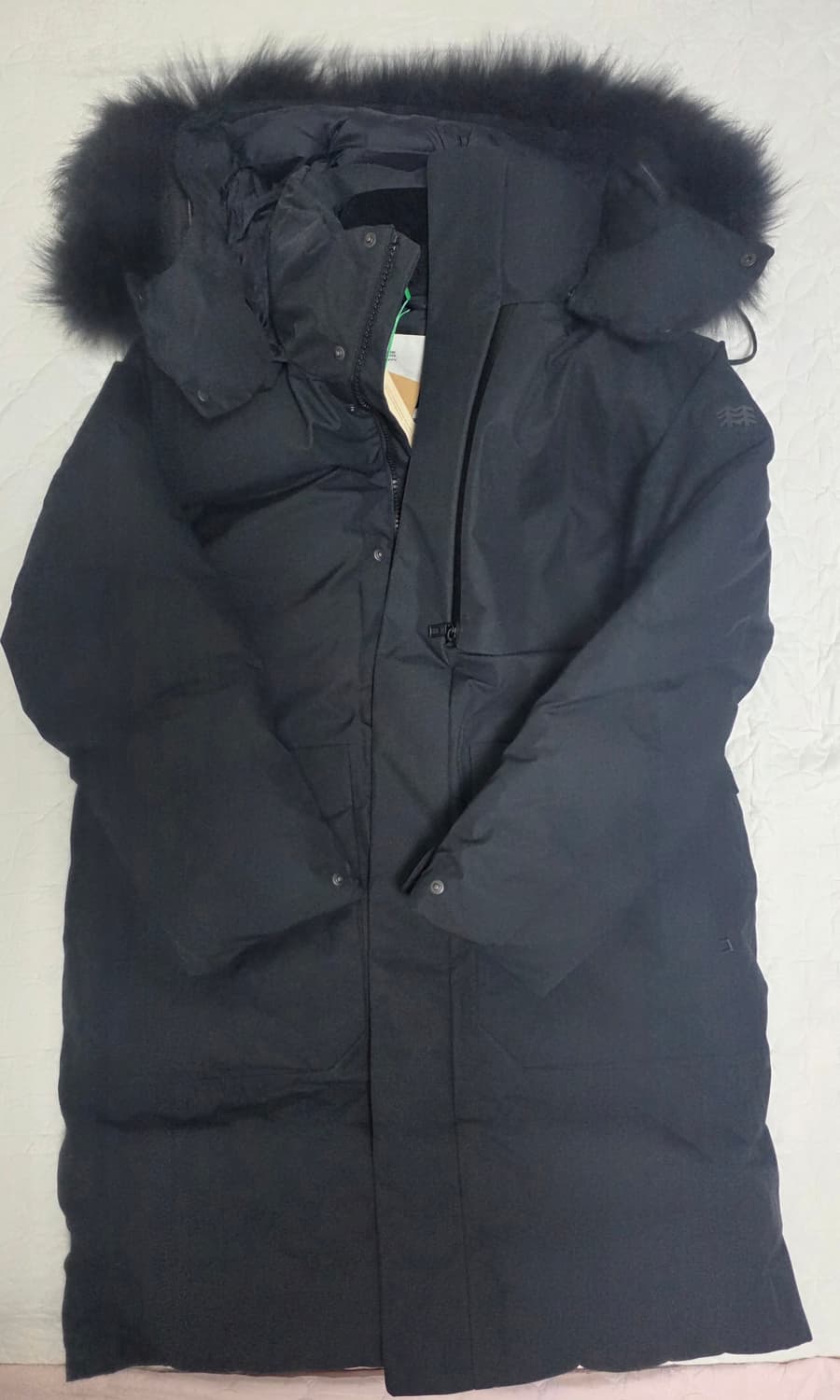(새상품)코오롱 안타티카 롱 25FW 블랙 95 1회착 폭스퍼 구스다운 상품이미지1