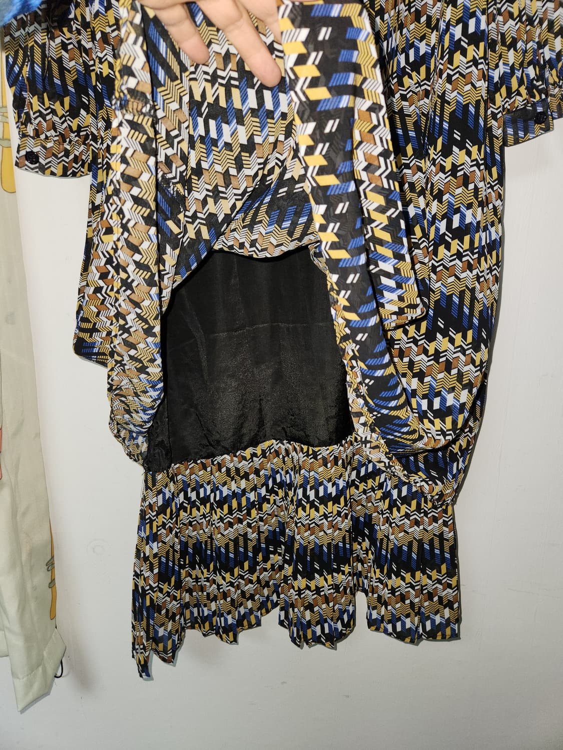 패턴 플리츠 롱 원피스. 77 상품이미지4