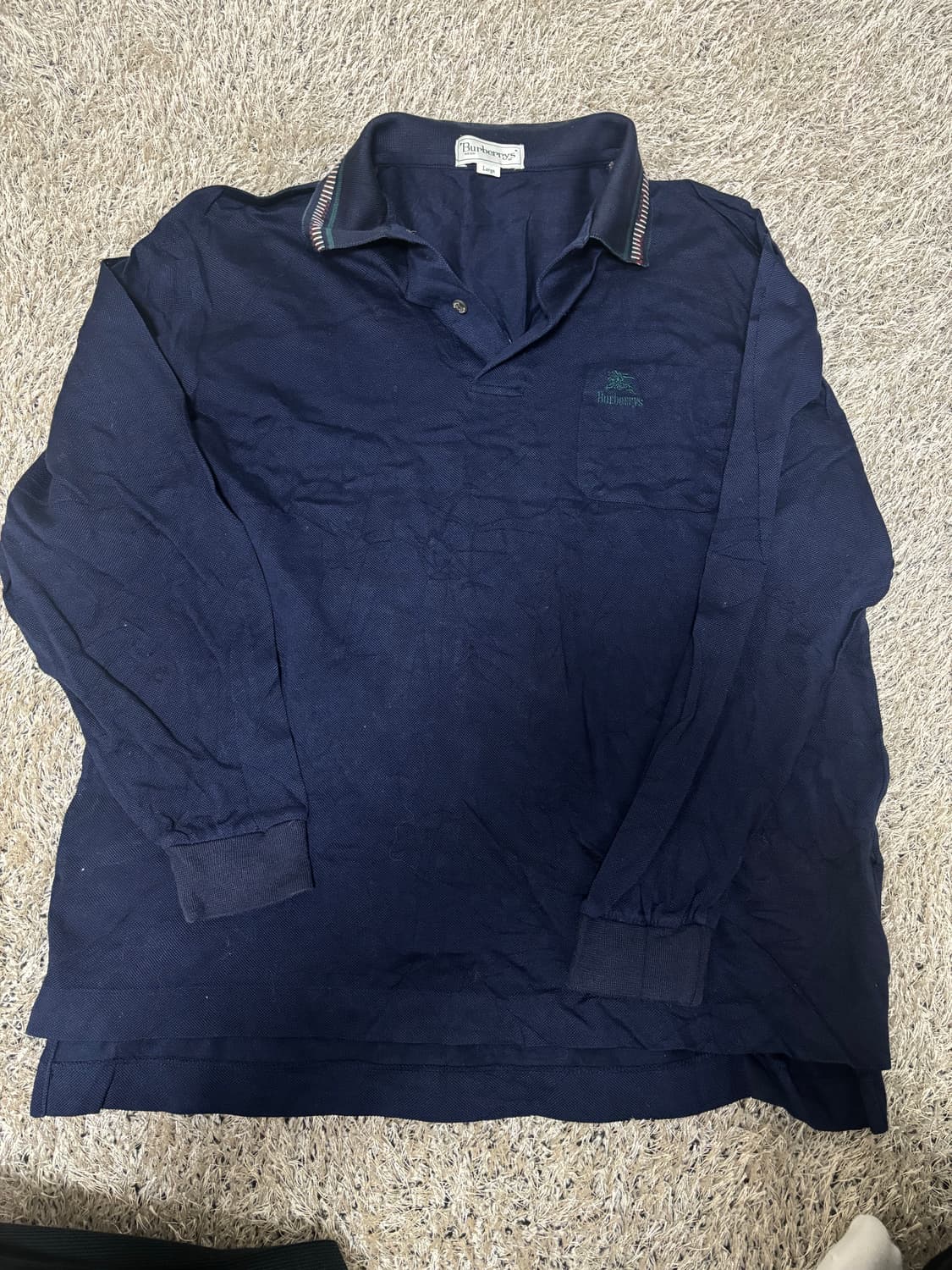 일제 버버리 긴팔 카라티 사이즈 100 상품이미지1