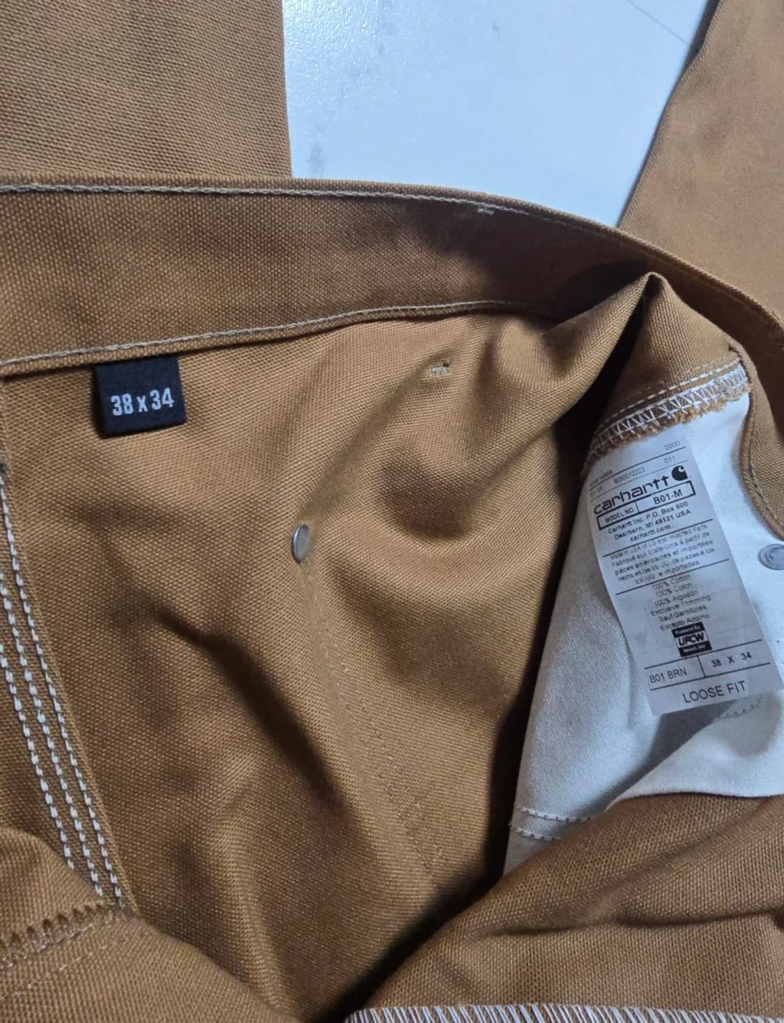 칼하트 더블니 B-01 브라운 38X34 상품이미지6
