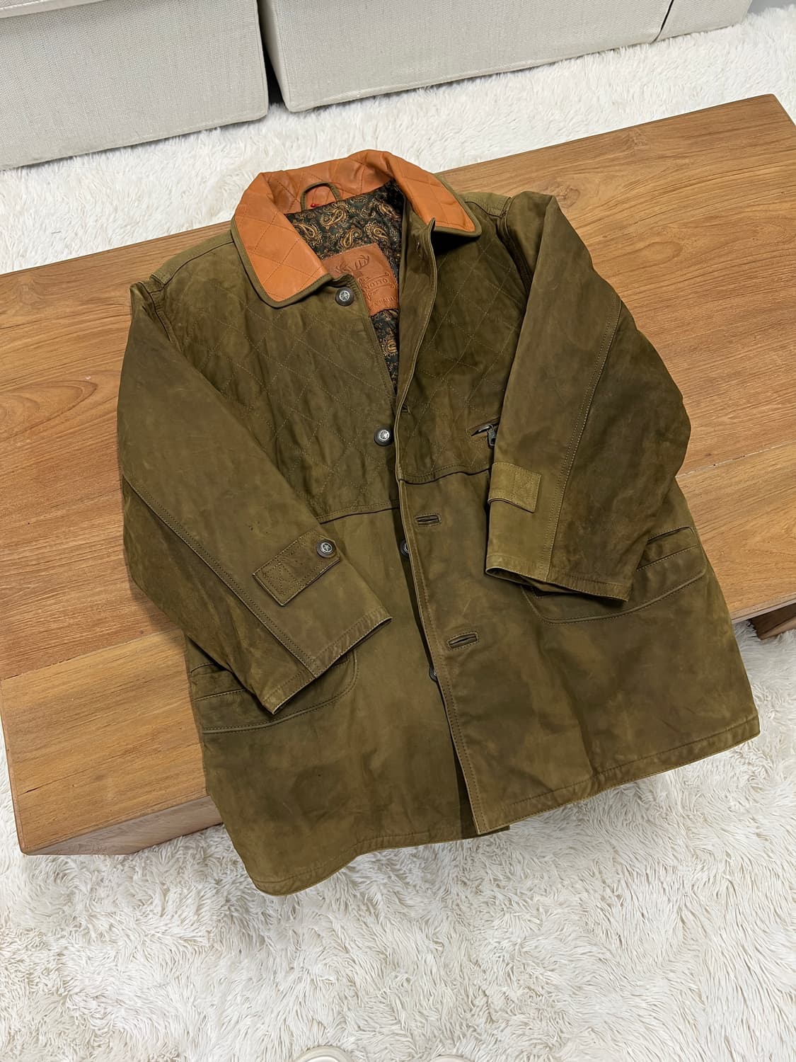빈티지 이탈리안 레더 워크 자켓(올리브 브라운) 상품이미지2