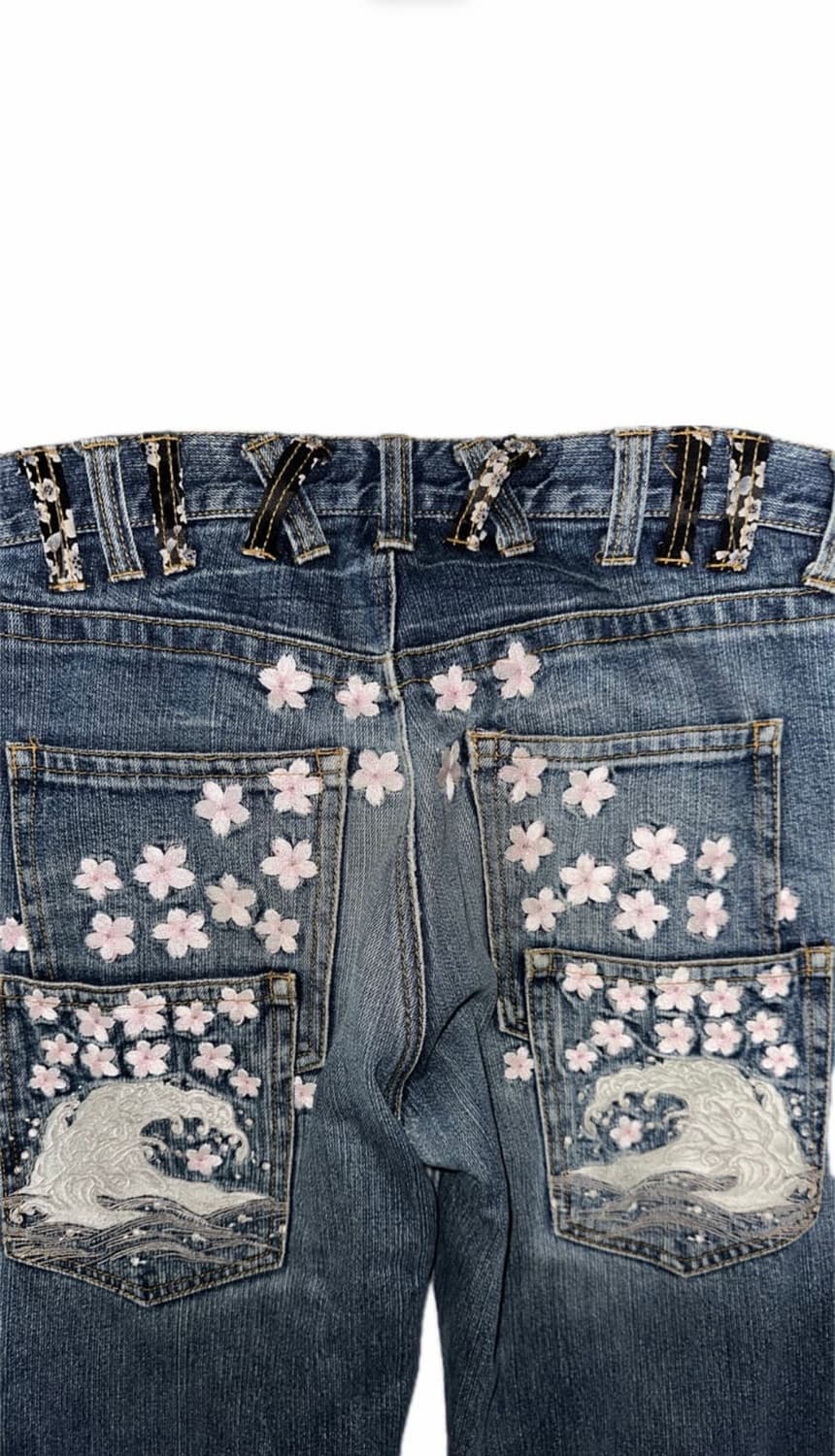 오리엔탈 잉어 자수 데님 상품이미지5