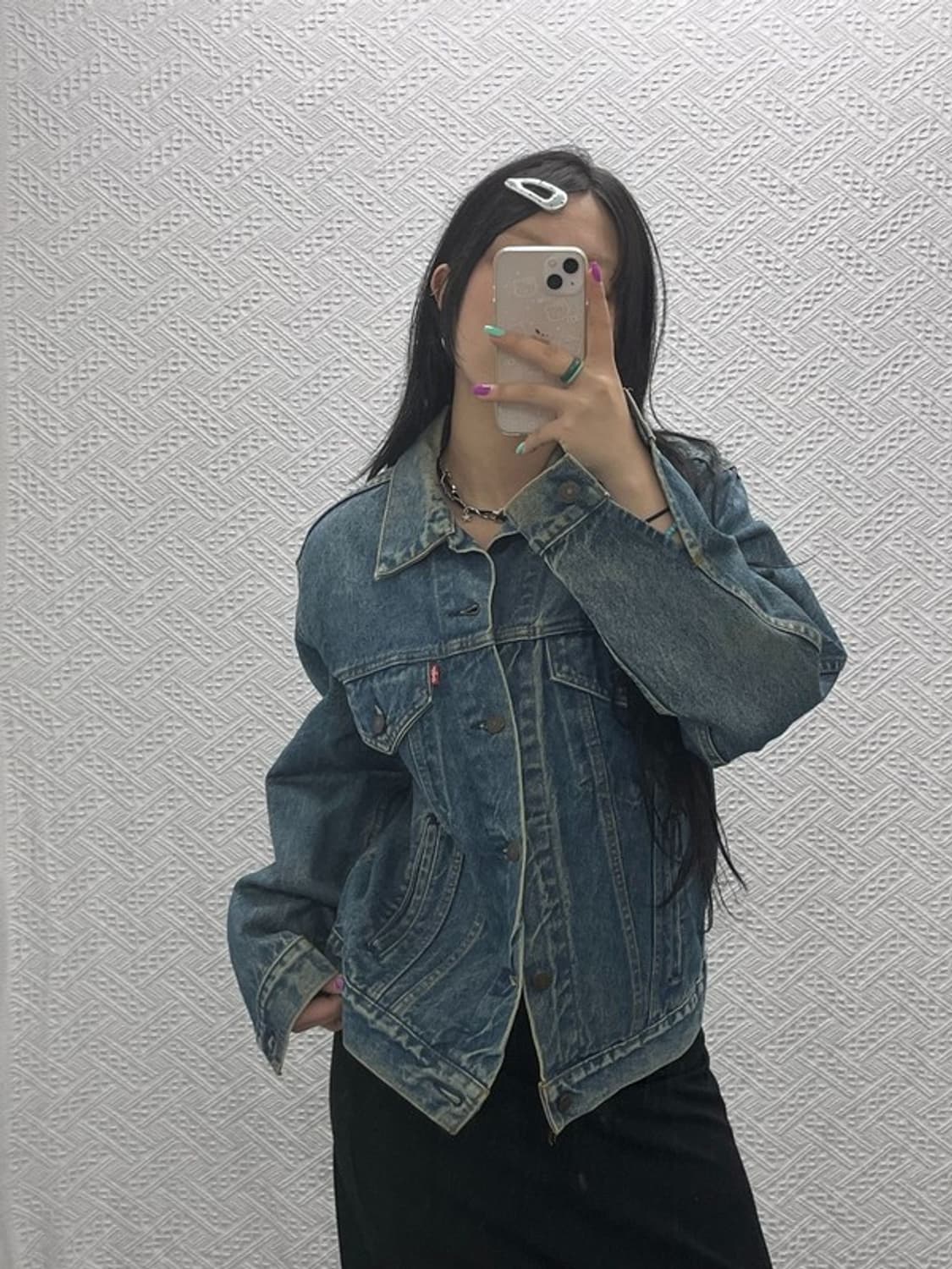 리바이스 올드스쿨 빈티지 성조기 트러커 데님 자켓 42R C07133 상품이미지2