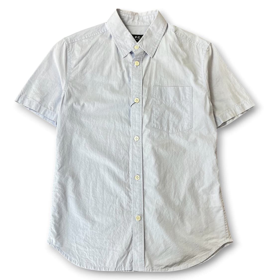 A.P.C. 라이트블루 버튼다운 반팔셔츠 xs 상품이미지1