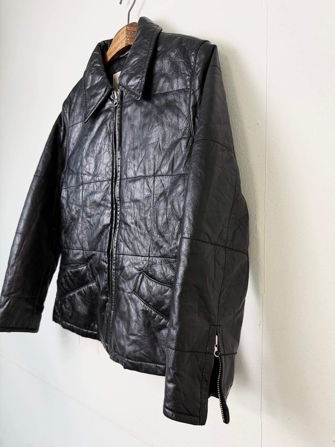 JPN 빈티지 카우 레더 푸퍼 자켓 상품이미지2