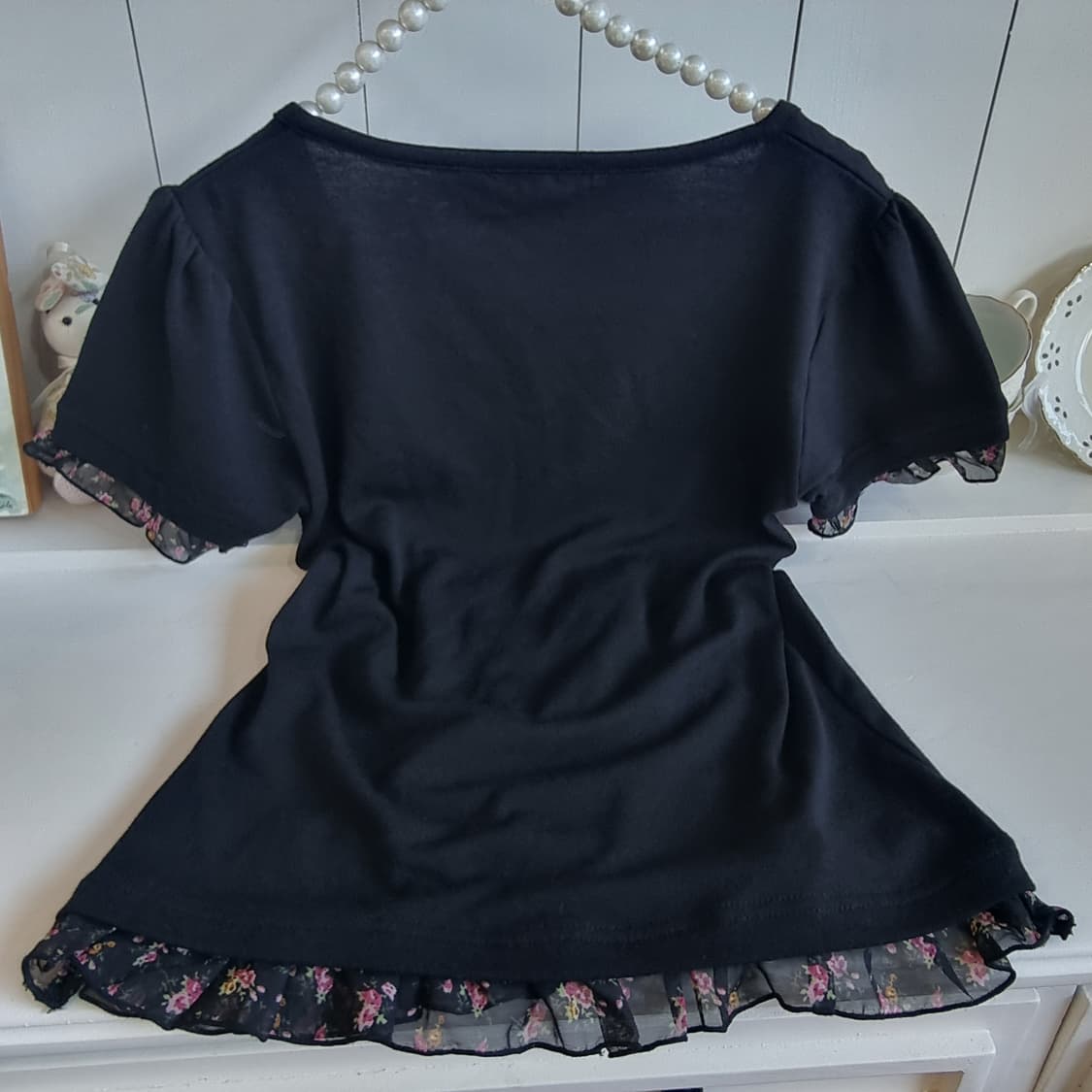 헬시카렌 리본 플라워 레이어드 반팔 상품이미지5