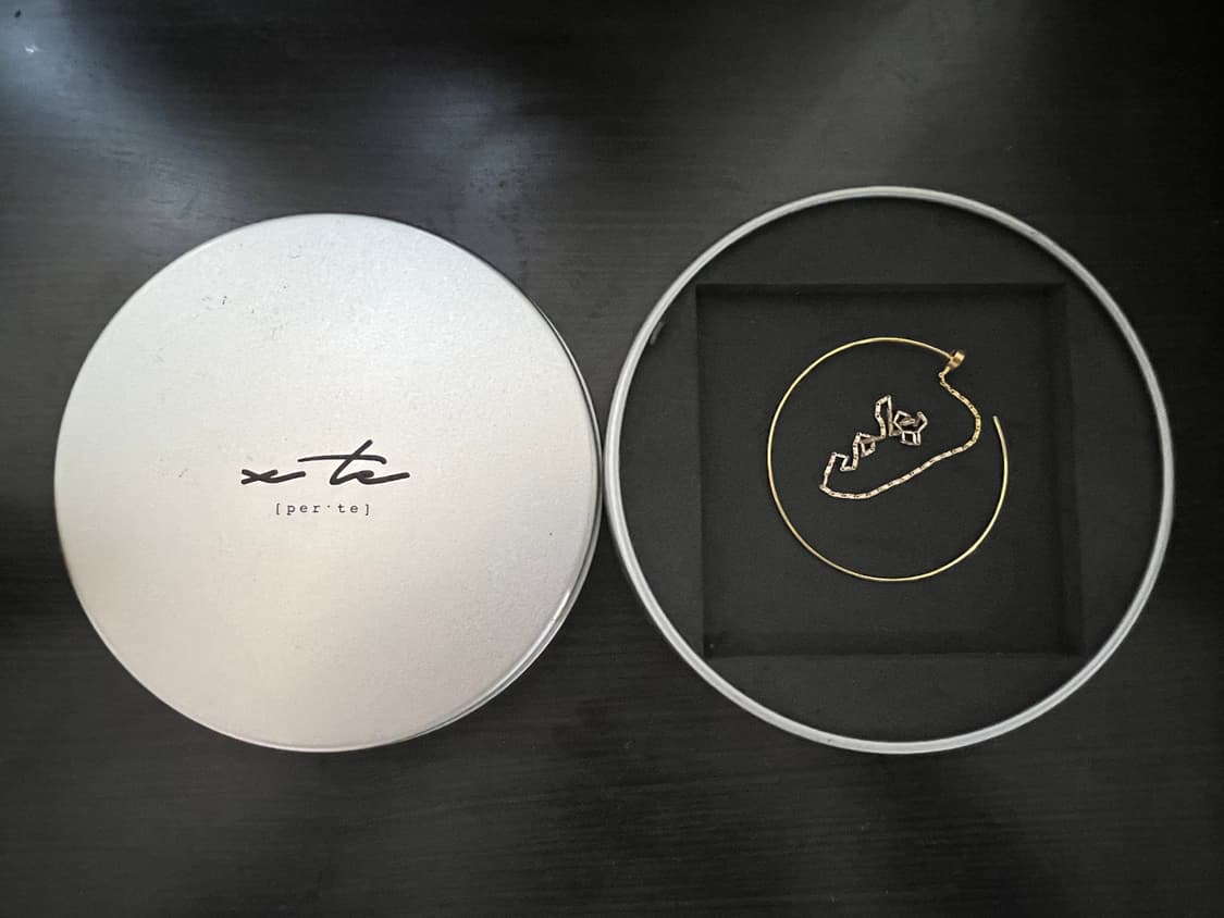 페르테 오닉스 체인 링 수지 귀걸이 상품이미지6