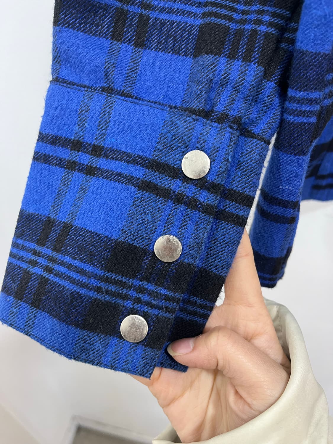 Glad news 락펑크 테슬 스터드 체크 셔츠 상품이미지9