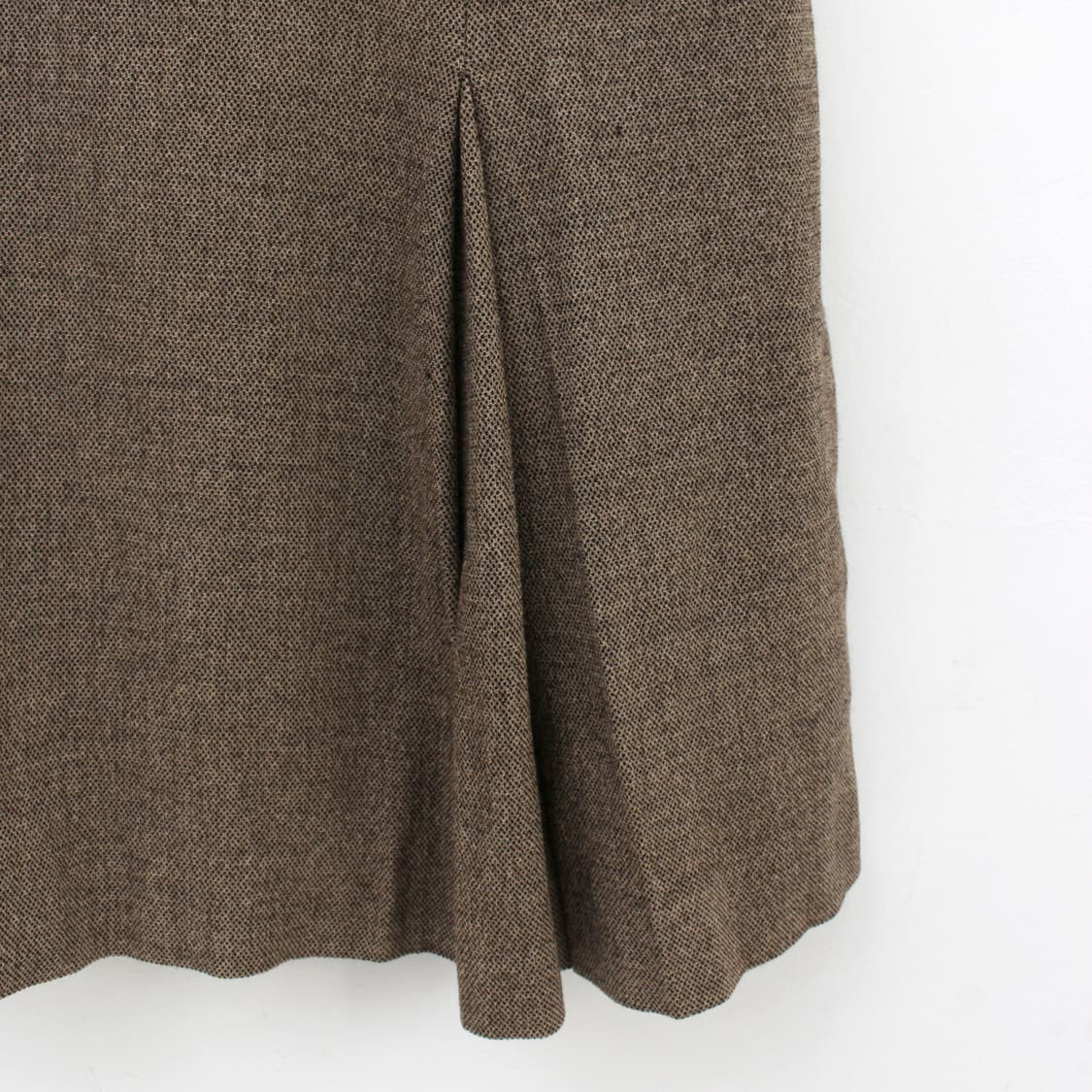 일본 빈티지 울 브라운 트위드 자켓 스커트 셋업 상품이미지8