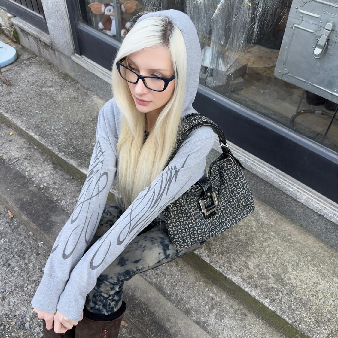 00s 게스 데님 & 블랙 버클 가방 상품이미지6