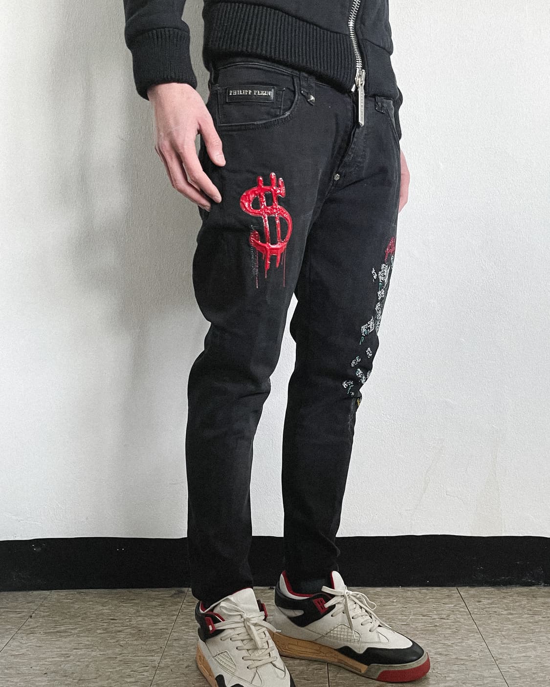 필립플레인 파이트클럽 블러드러버드립 새깅 데님 상품이미지1