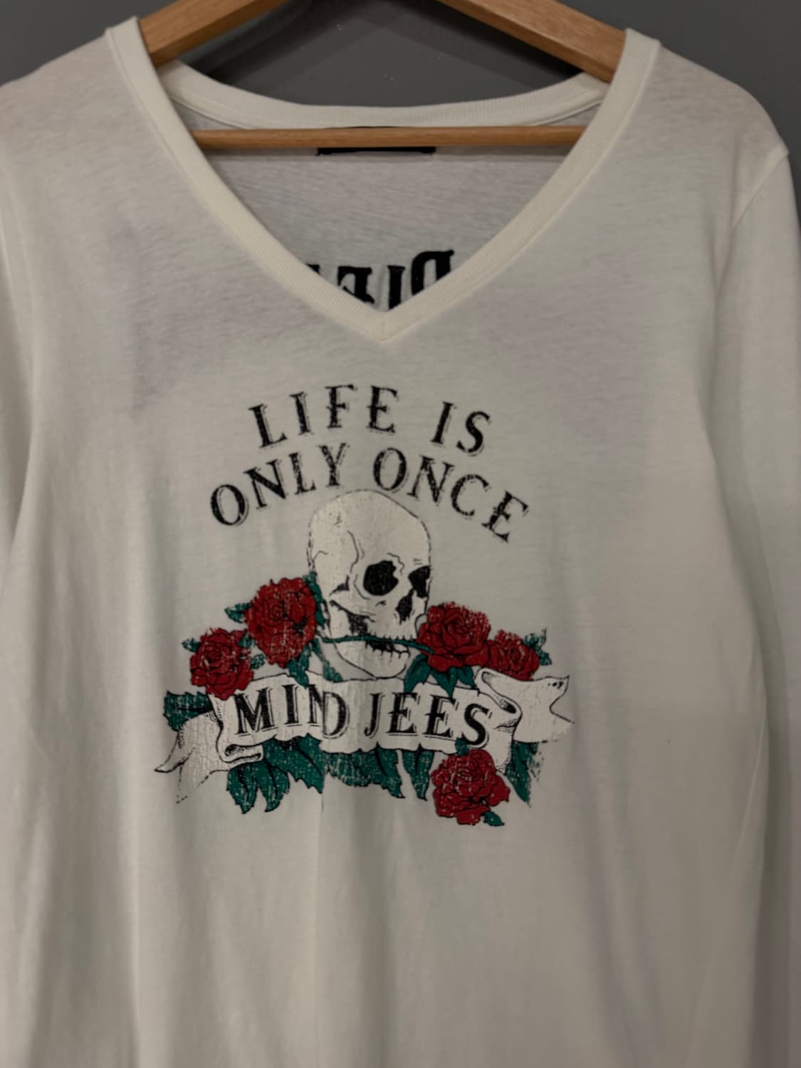 skull printing v-neck long sleeve 상품이미지6