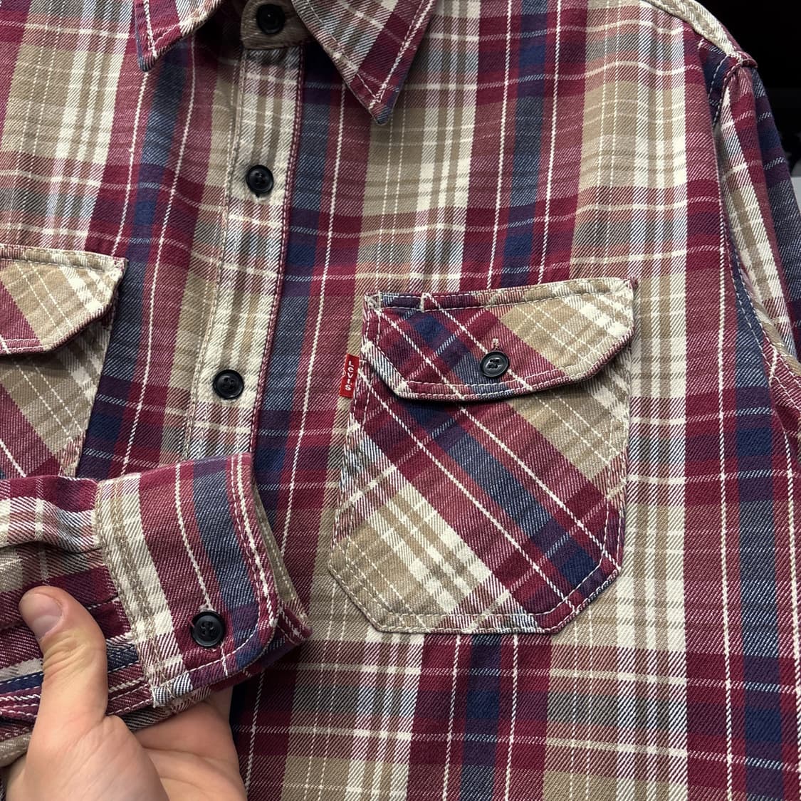 리바이스 오리지널 레드탭 헤비코튼 워크포켓 체크셔츠 N871 상품이미지5