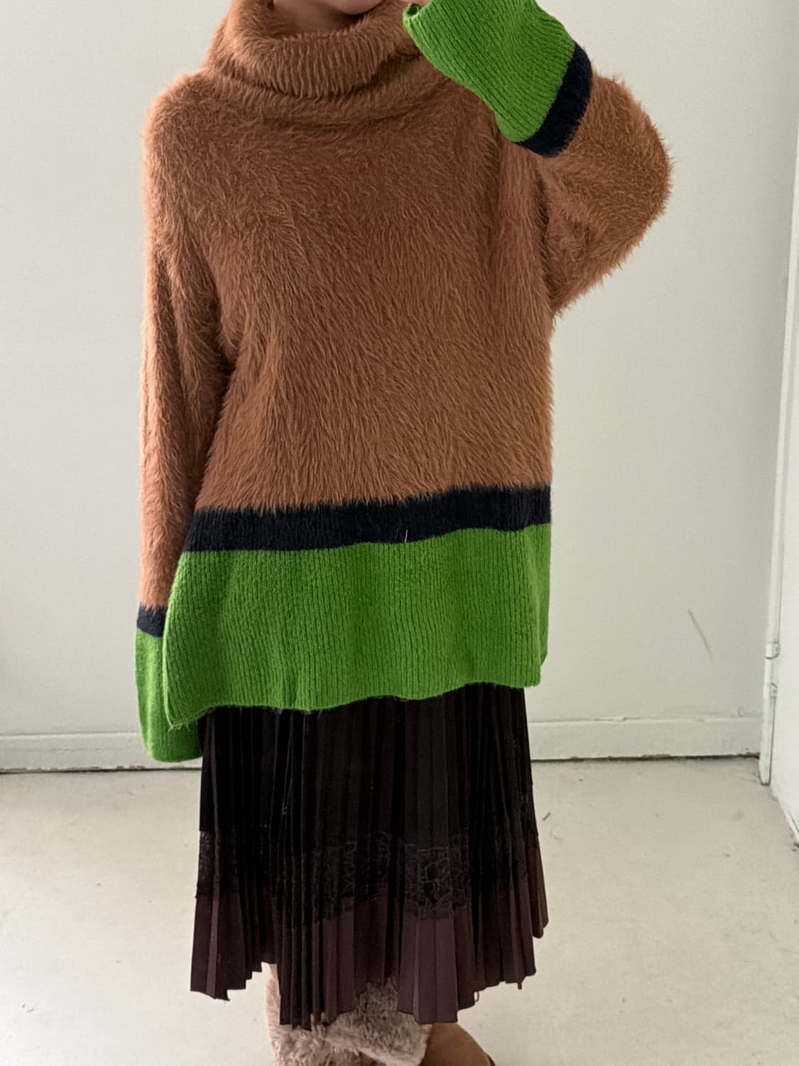 일본빈티지 니트 앙고라 터틀넥  상품이미지3