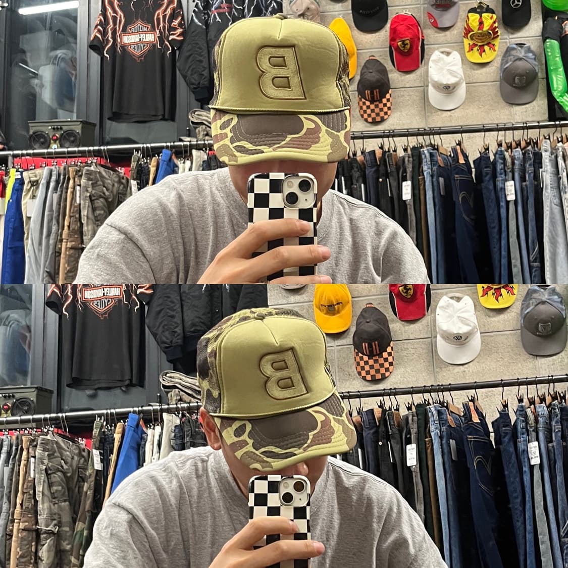 빈티지 덕카모 매쉬 트러커 캡 상품이미지5